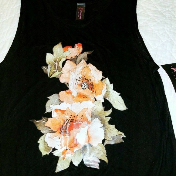 New Betsey Johnson XS Stay Wild Black Tank Jersey Cotton NWT - Picture 3 of 4